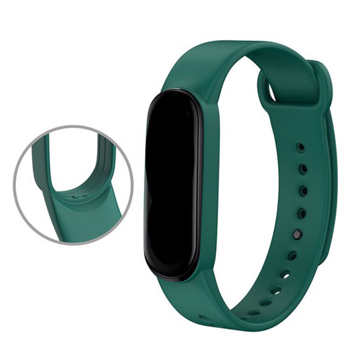 Horlogebandje geschikt voor Mi Band 3-4 - Sportarmband - Slimme Horlogeband geschikt voor Mi Band 3-4 - Donker Groen