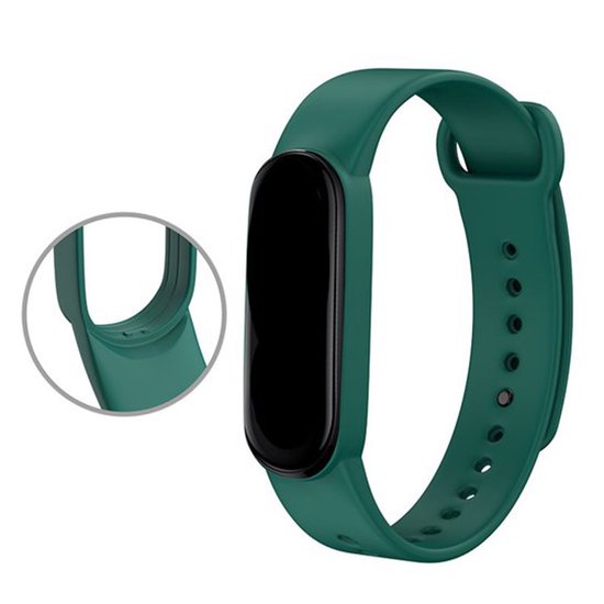 Horlogebandje geschikt voor Mi Band 3/4 - Sportarmband - Slimme Horlogeband geschikt voor Mi Band 3/4 - Donker Groen