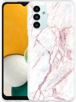 Hoesje geschikt voor Samsung Galaxy A13 5G White Pink Marble