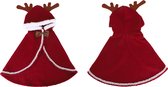 Nobleza Kerstkleding voor hond en kat - Kerst mantel - Kerstkostuum voor dieren - L30cm - Rood
