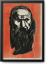 Poster Edvard Munch - A4 - 21 x 30 cm - Inclusief lijst (Zwart Aluminium)