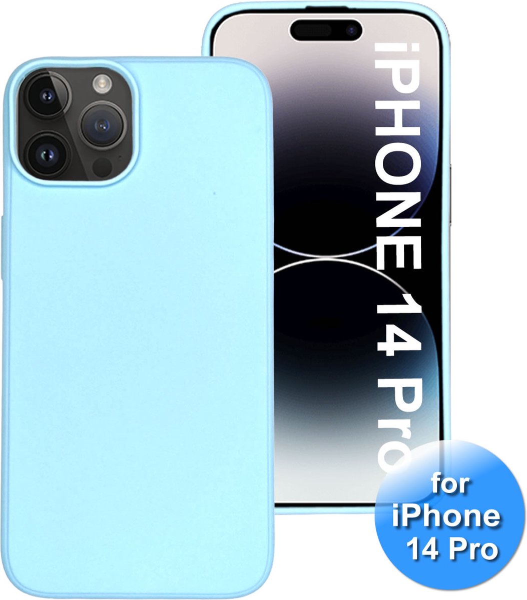 Hoesje geschikt voor iPhone 14 Pro - telefoonhoesje - Back Cover - Siliconen - Licht Blauw