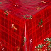 Tafelzeil/tafelkleed PVC kerst, feestdagen - 240x140cm - Jingle bells (op koker geleverd)