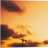 WallClassics - Drapeau - Grue sous un ciel Oranje - Photo 50x50 cm sur drapeau polyester