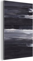 Wanddecoratie Metaal - Aluminium Schilderij Industrieel - Verf - Abstract - Zwart - 100x150 cm - Dibond - Foto op aluminium - Industriële muurdecoratie - Voor de woonkamer/slaapkamer