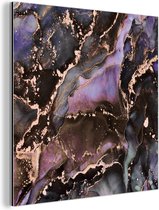 Décoration murale Métal - Aluminium Peinture Industrielle - Marbre - Goud - Rose - 90x90 cm - Dibond - Photo sur aluminium - Décoration murale industrielle - Pour le salon / chambre