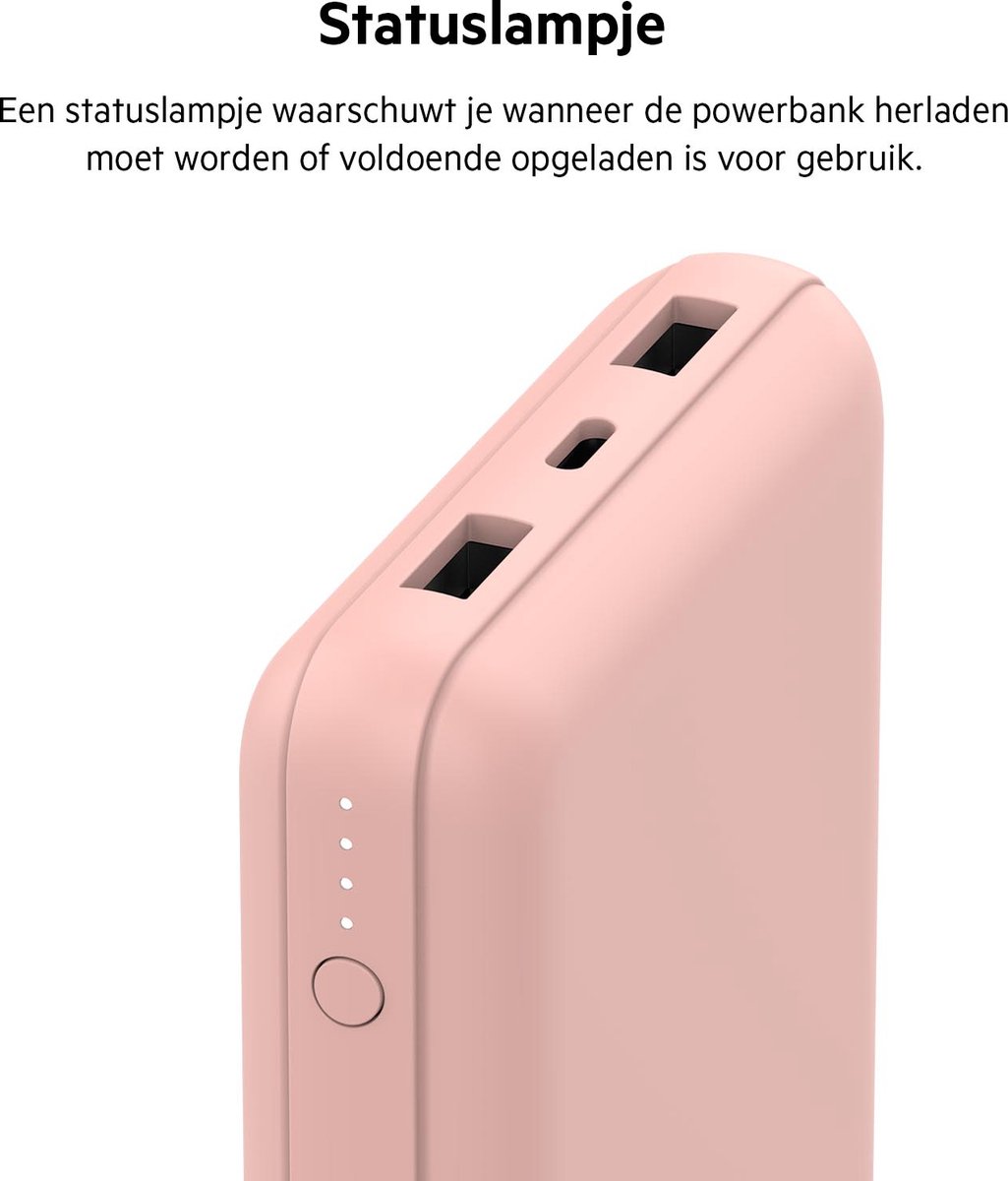 Belkin Boost-Up Charge 20.000 mAh Powerbank - USB-A naar USB-C-Kabel -  3-Poorts 