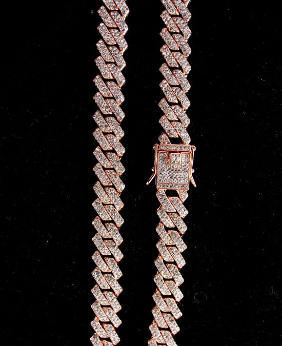 Diamond Boss - Collier griffes cubaines glacées - 50 cm - Plaqué or rose