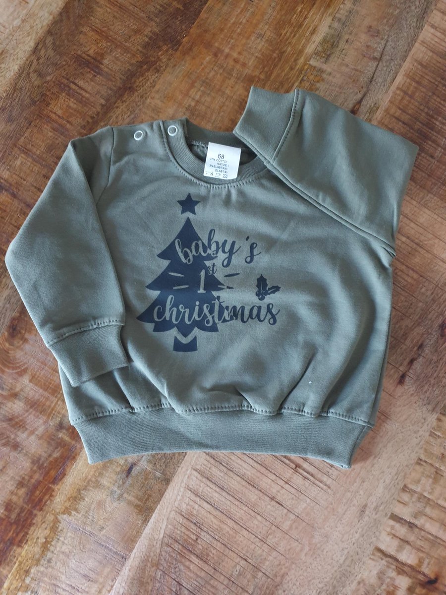 Trui Baby's 1st Christmas, maat 62 groen