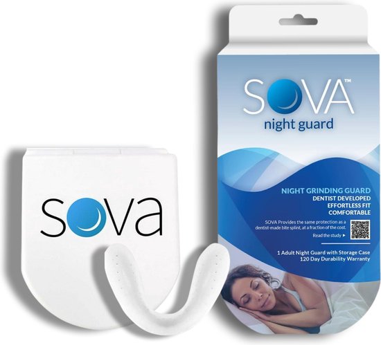 SOVA Nightguard - Bitje Tegen Knarsen (1.6mm) - Knarsbitje - Gebitsbeschermer - Anti Tandenknars Bitje - Knarsetanden in Slaap - Kaakklemmen - Bruxisme