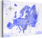 Décoration murale Métal - Peinture Aluminium Industriel - Carte - Violet - Europe - 150x100 cm - Dibond - Photo sur aluminium - Décoration murale industrielle - Pour le salon/chambre
