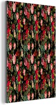 Décoration murale Métal - Aluminium - Fleurs - Roses - Rose - 40x60 cm