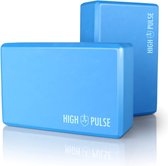 Set de 2 blocs de Yoga High Pulse ® (mousse rigide, bleu) - Blocs de yoga de haute qualité en mousse comme accessoire pratique et aide pour les exercices qui nécessitent un haut degré de flexibilité.