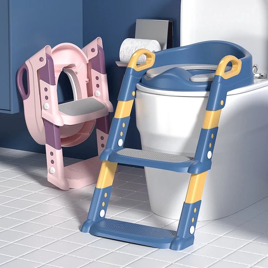 Réducteur de toilette avec marches - Aide à la toilette - Blauw - Pot bébé  - Toilettes... | bol.com