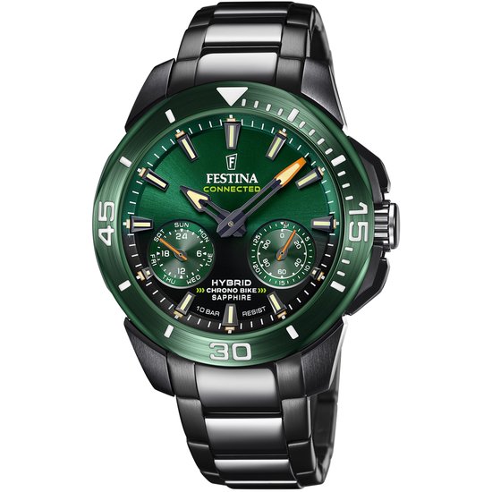 Festina men's green connected 316l stainless steel