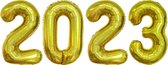 Folie Ballon Cijfer 2023 Oud En Nieuw Versiering Nieuw Jaar Feest Artikelen Happy New Year Glitter Goud - XL Formaat