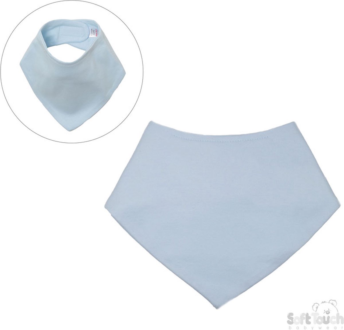 Goedkoopste Soft Touch Bandana Slabber Jongens 20 X 40 Cm Blauw BB503