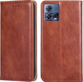 Mobigear Telefoonhoesje geschikt voor Motorola Edge 30 Fusion Hoesje | Mobigear Wallet Bookcase Portemonnee | Pasjeshouder voor 2 Pasjes | Telefoonhoesje voor Pinpas / OV Kaart / Rijbewijs - Bruin