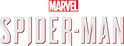 Logo met 'MARVEL SPIDER-MAN' in witte letters met rode rand, op witte achtergrond.