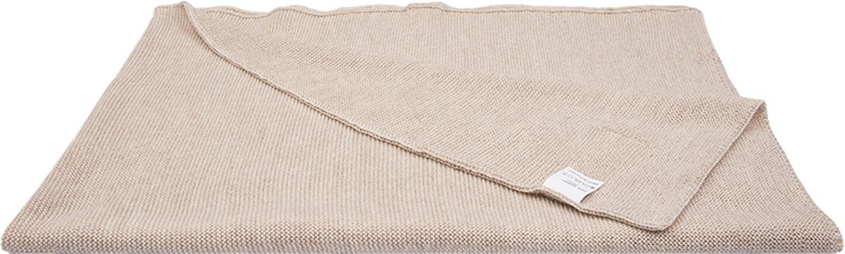 Bold Bamboo Junior / Peuter deken Cora - 100% fine Italian merino wol - Knit - 100x140cm - Oat
