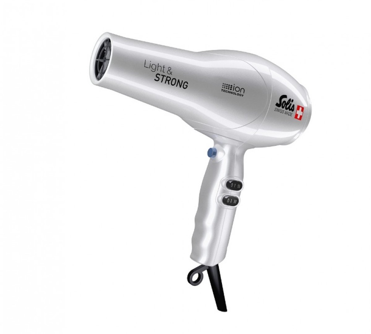 Solis Light & Strong 442 - Sèche-cheveux Professionnel - Hair Dryer - Sèche Cheveux Ionique - Argent