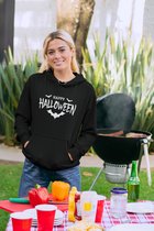 Halloween Hoodie - Happy Halloween (MAAT L - UNISEKS FIT) - Halloween kostuum voor volwassenen - Dames & Heren