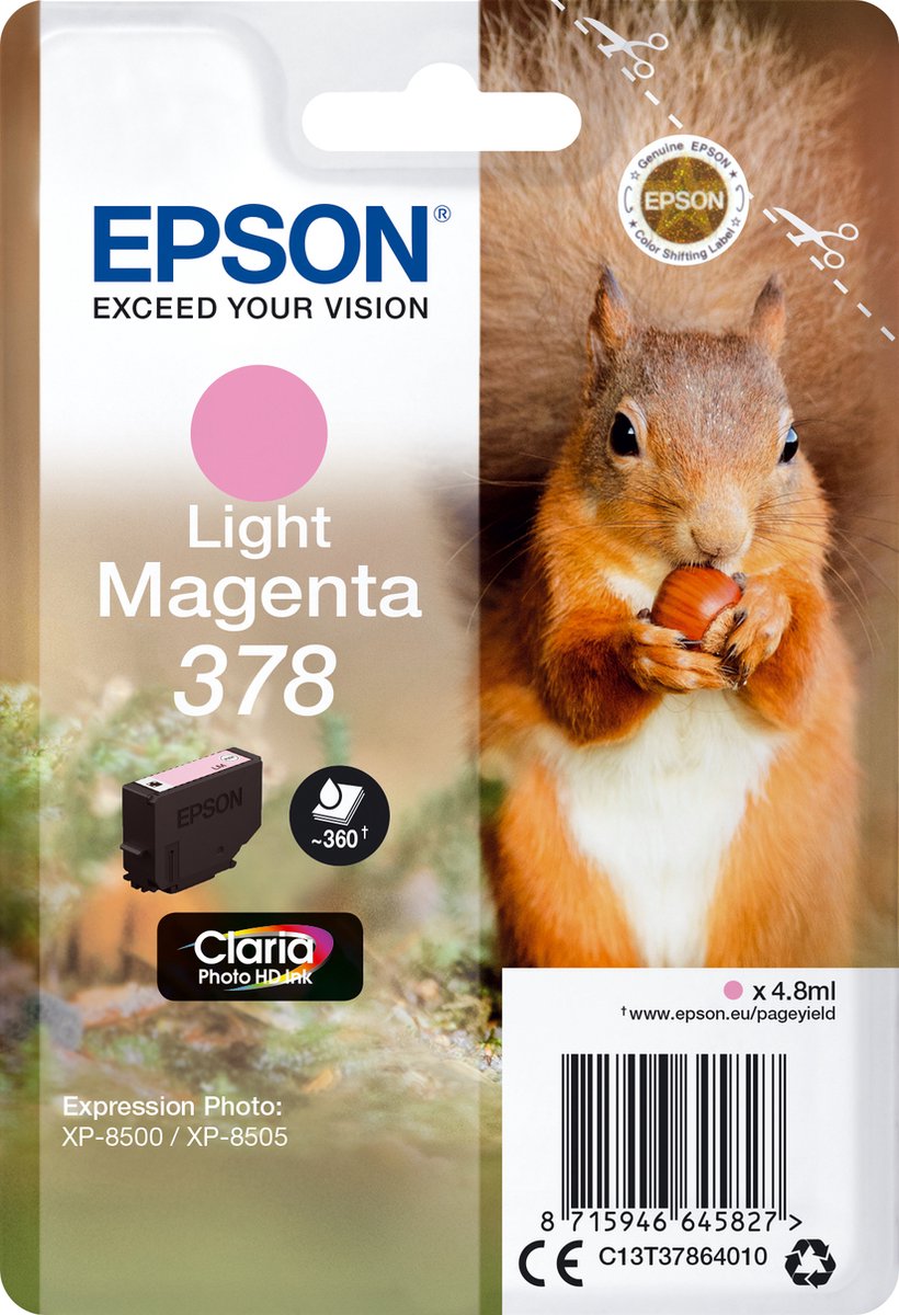 Epson Squirrel enkelverpakking licht magenta 378 Claria Foto HD inkt