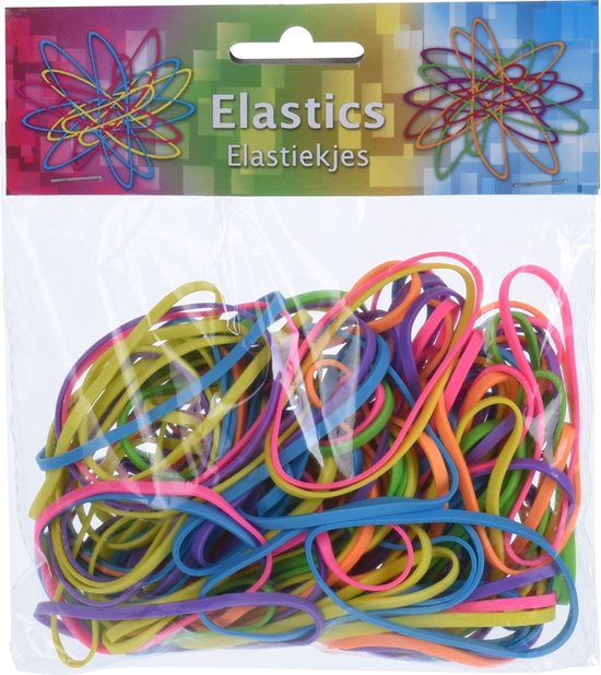 Stylex Gekleurde Elastiekjes - 200 stuks - In 5 maten en 5 kleuren