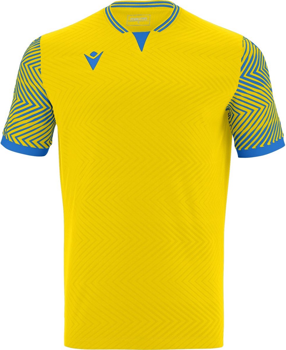 Macron Tureis Shirt Korte Mouw Heren - Geel / Royal | Maat: 4XL