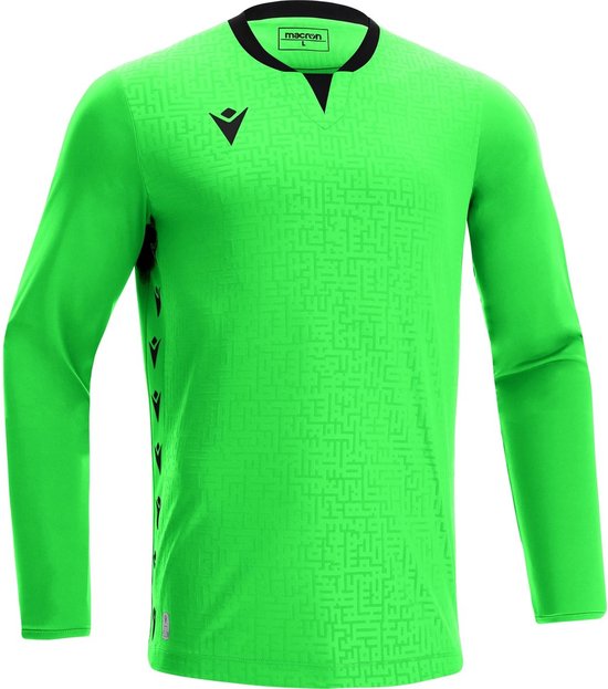 Macron Cygnus Keepershirt Lange Mouw Kinderen - Fluo Groen / Zwart | Maat: 11-12 Y