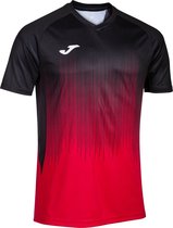 Joma Tiger IV Shirt Korte Mouw Heren - Zwart / Rood | Maat: M