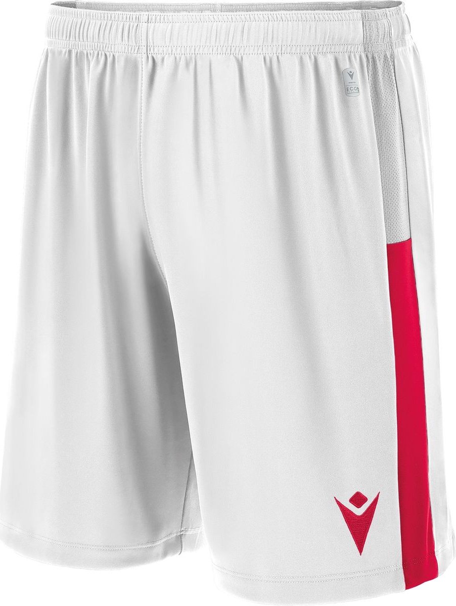 Macron Skara Short Kinderen - Wit / Rood | Maat: 128