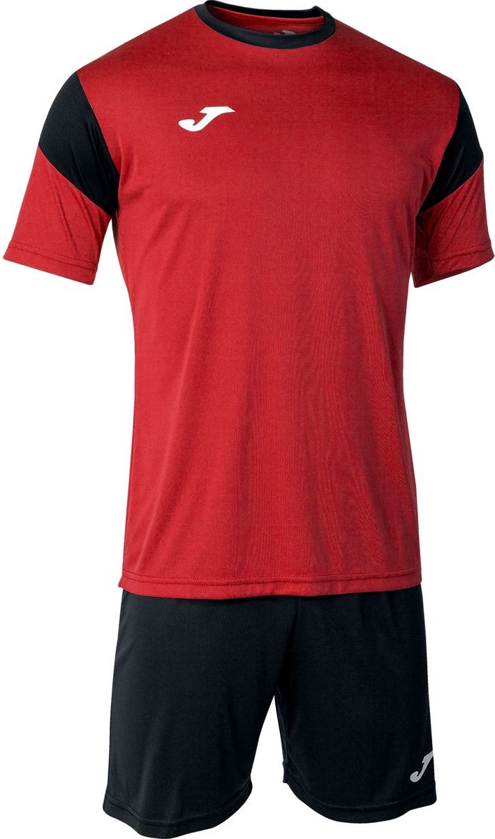 Joma Phoenix Voetbalset Korte Mouw Kinderen - Rood / Zwart | Maat: 152