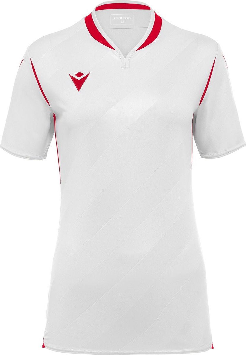 830x1200.jpg Macron Alya Shirt Korte Mouw Dames - Wit / Rood | Maat: L - Afbeelding 1