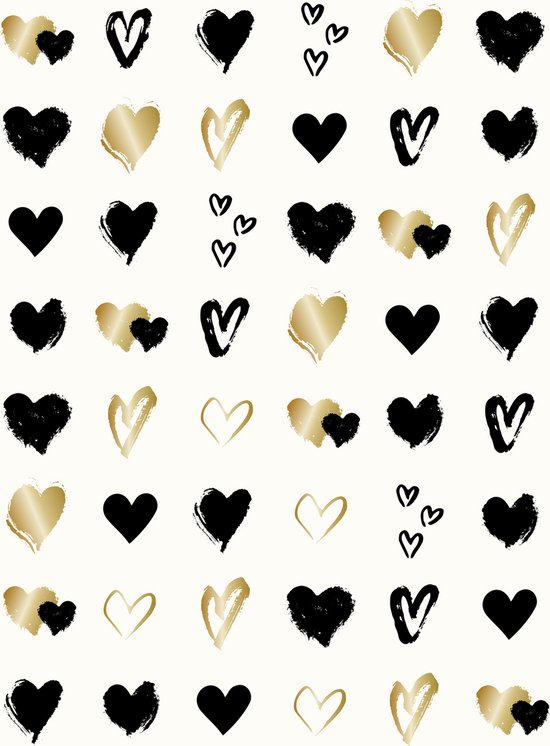 Stickervellen Harten Goud en Zwart – 144 Hartjes Stickers – Gouden en Zwarte Hartjes Stickers – Stickers Volwassenen – Stickers Liefde – Hobbystickers – Liefde Stickers – Knutselstickers – Kaarten Maken – Knutselen met Stickers – Valentijn