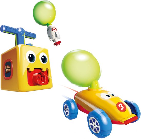 Mediashop Balloon Zoom - Ballon-auto-speelgoed voor kinderen vanaf 3 jaar - inclusief auto en raketmodus - gloeit in het donker
