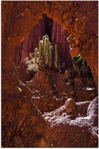 WallClassics - Poster (Matte) - Oranje Crumbly Rocks - 70x105 cm Photo sur Papier Poster avec un aspect Mat