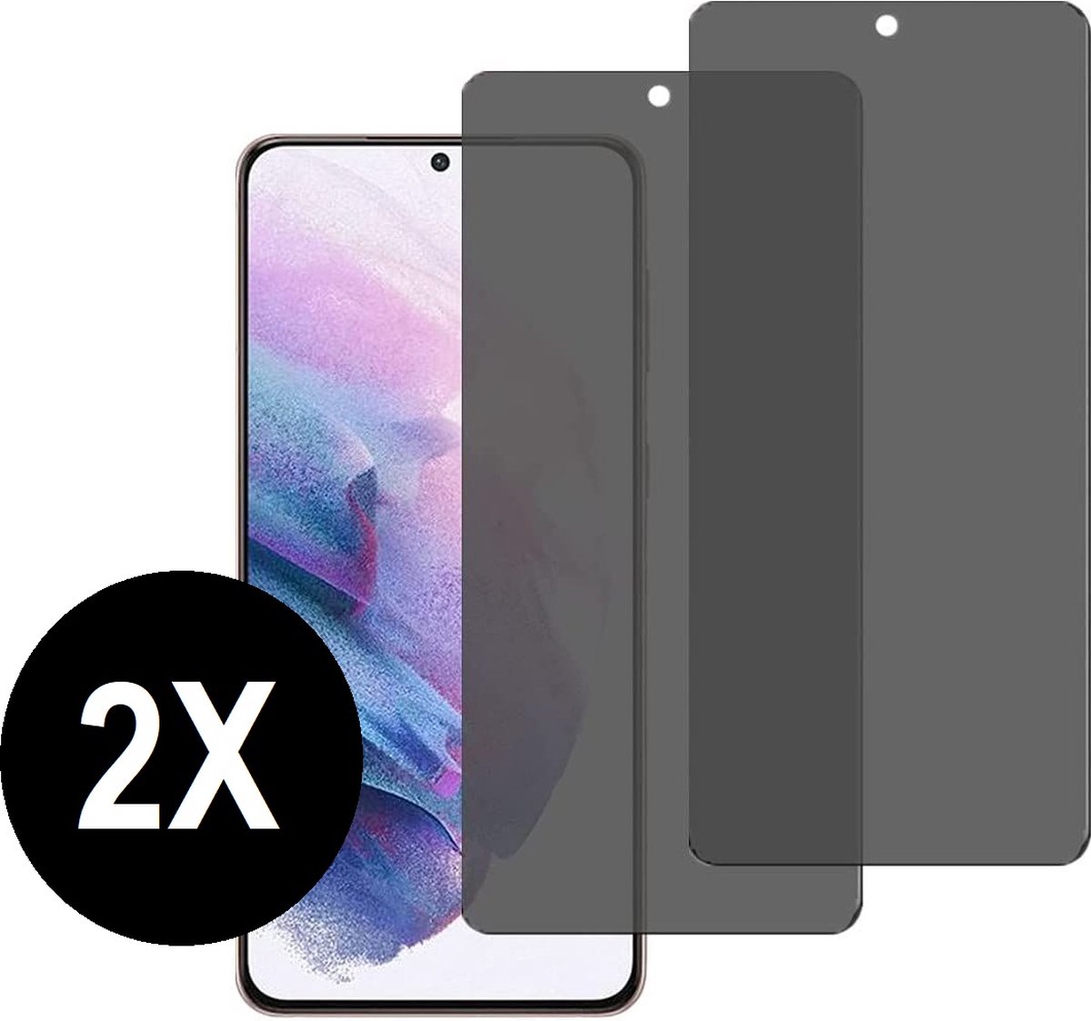 Privacy screenprotector geschikt voor Samsung Galaxy S21 Ultra - Beschermglas - Screen protector geschikt voor S21 Ultra - PRIVACY - glasplaatje - 2 stuks