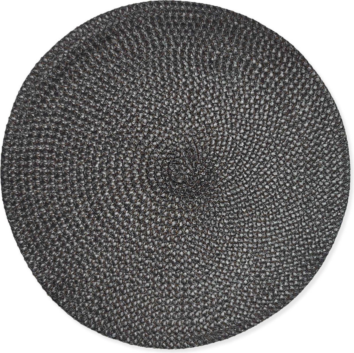 4x Ronde Placemats- Urban Black - Zwart - Decoratie - 38cm rond