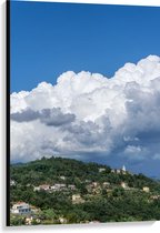 WallClassics - Canvas  - Stapelwolk boven Berg  - 80x120 cm Foto op Canvas Schilderij (Wanddecoratie op Canvas)