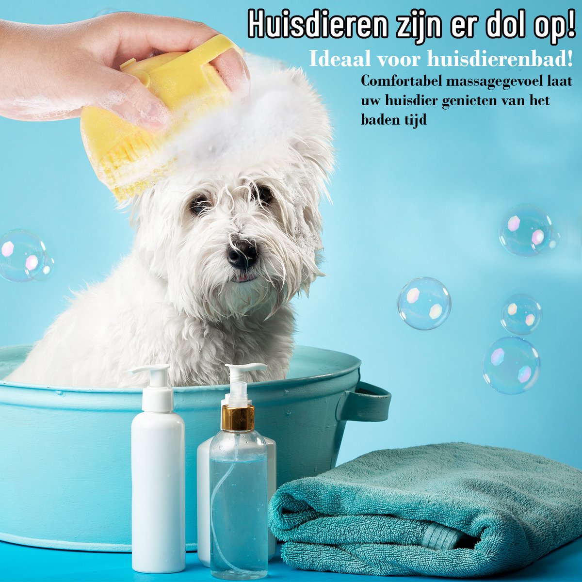 AFZstore® Hondenborstel - geel - Hondenborstel - Kattenborstel - Diervriendelijk - Comfortabel en Veilig - hond - Kat - katten - Honden - Honden Kam- Hondenborstel