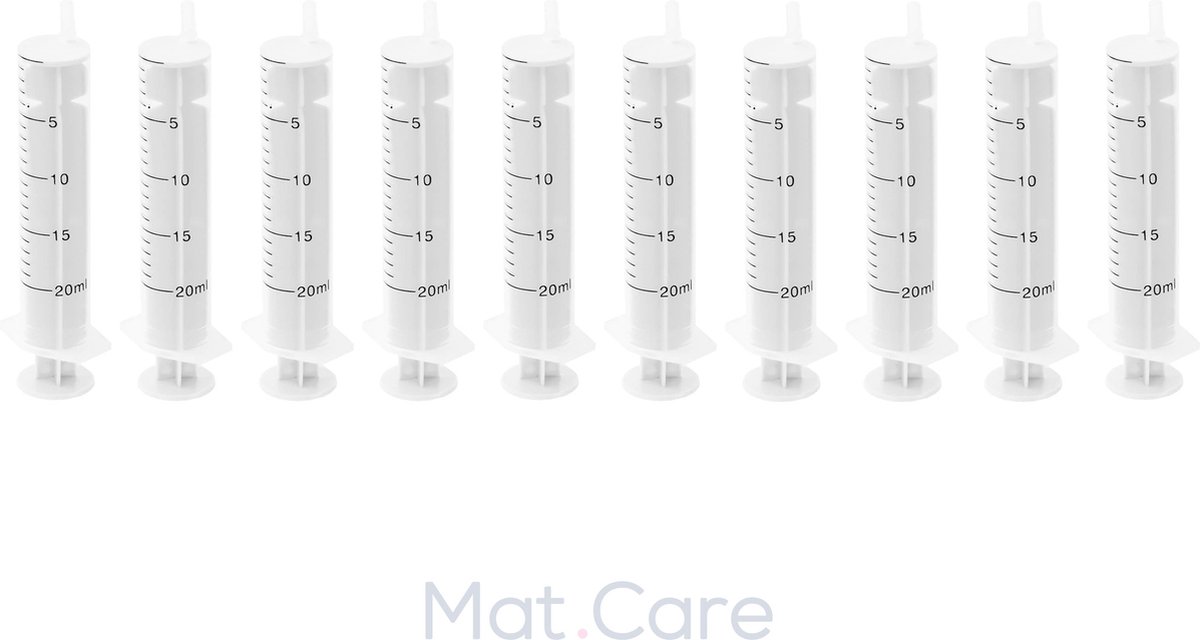 Goedkoopste Mat Care spuit - spuiten - doseerspuit zonder naald - injectiespuit 20ml set 10 stuks