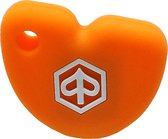 Piaggio Siliconen Sleutelhoesje - Oranje met Wit Logo - Oranje met Wit