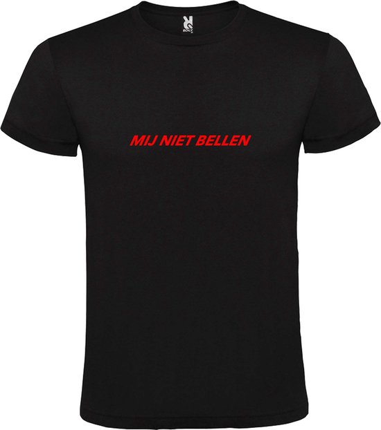 T-shirt Zwart avec texte "Ne m'appelez pas" Rouge Taille XXL