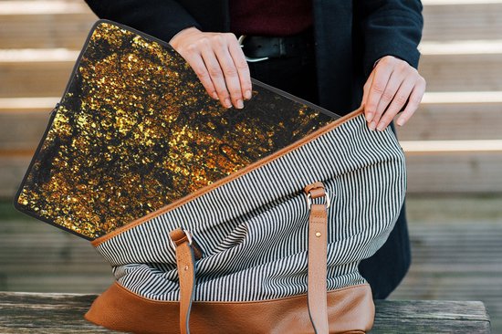 Housse pour ordinateur portable 15 pouces - Marbre - Glitter - Or - Housse pour ordinateur portable
