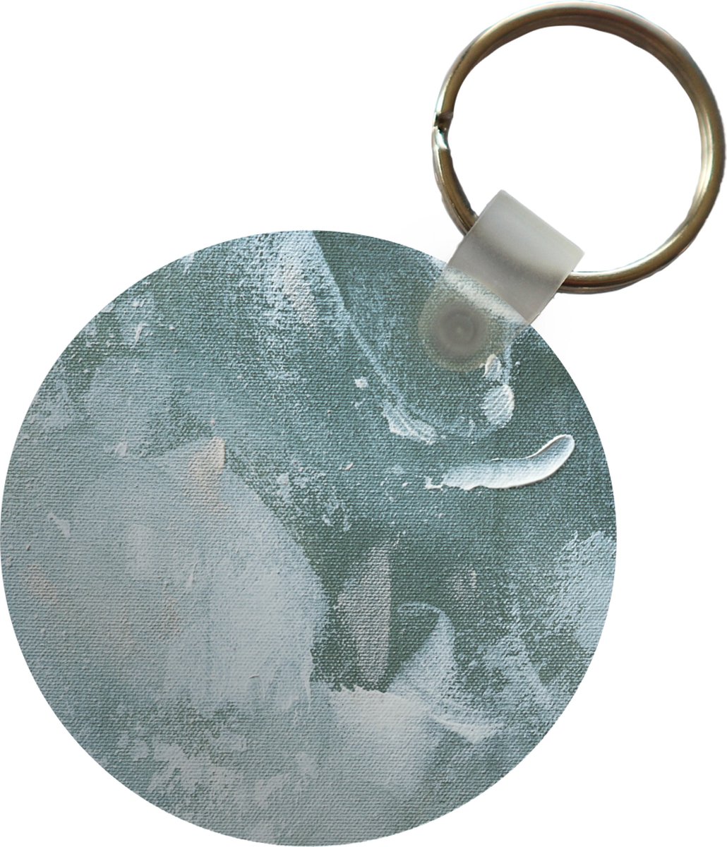 Sleutelhanger - Acrylverf - Abstract - Design - Plastic - Rond - Uitdeelcadeautjes