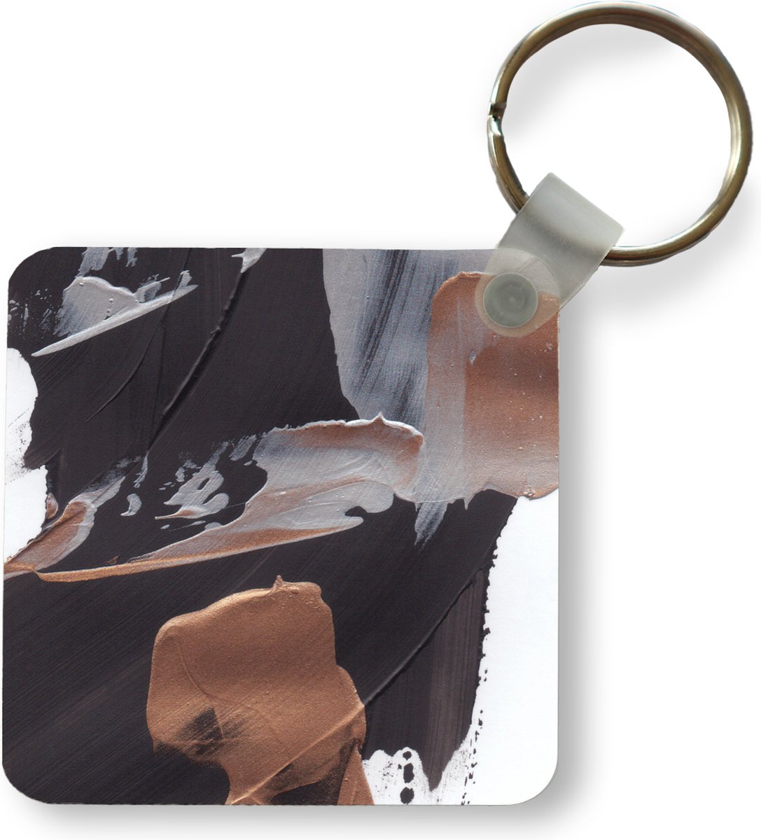Sleutelhanger - Uitdeelcadeautjes - Abstract - Verf - Goud - Plastic
