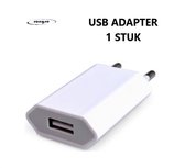 USB adapter - 1 stuks - Oplaad adapter - USB stekker - Reisstekker - Oplaad stekker - Opladen Blokje - USB Lader - Wit - Oplaadadapter - Oplaadstekker