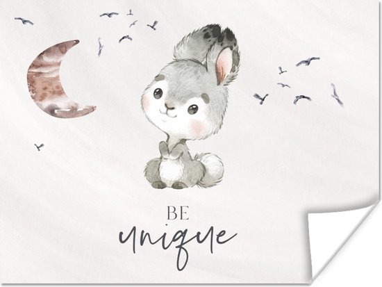 Affiche enfant - Citations - Enfants - Soyez unique - Garçons - Filles - Aquarelle - Affiche chambre d'enfant - Décoration murale filles - 160x120 cm - Décoration pour chambres d'enfants