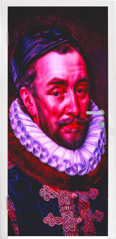 Deursticker Willem van Oranje - Kunst - Roze - 75x205 cm - Deurposter